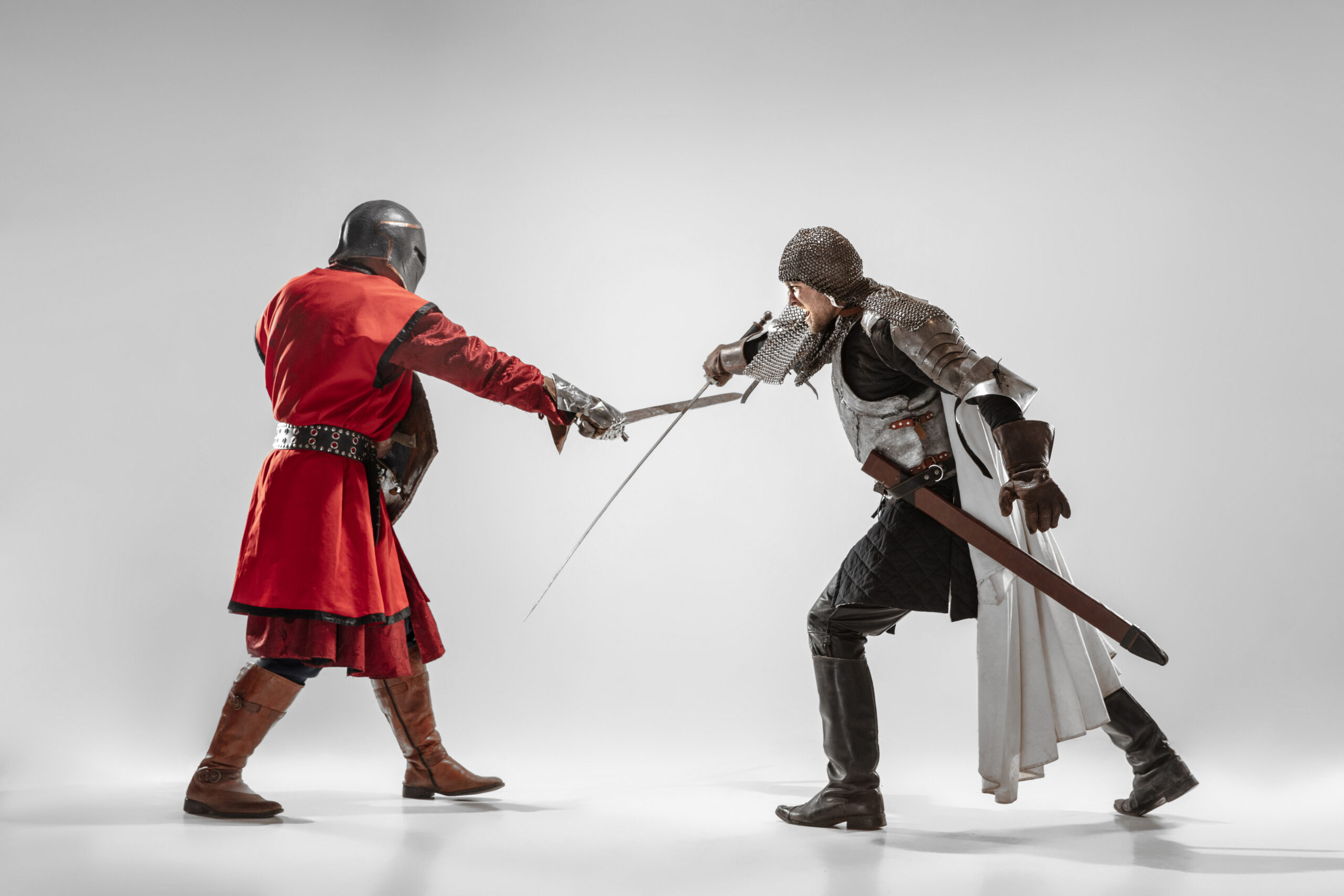 2 chevaliers en train de se battre à l'épée